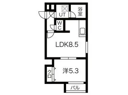 オルセー北円山(1LDK/3階)の間取り写真