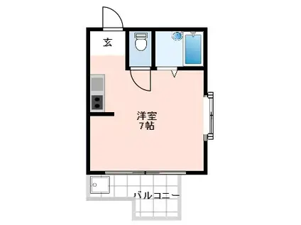 池田ハイツ(ワンルーム/2階)の間取り写真