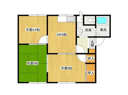 メゾン田辺(3DK/2階)の間取り写真