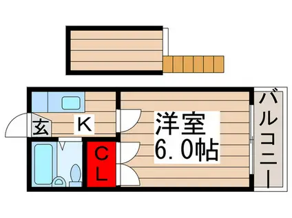 コスモメッツ鎌ケ谷(1K/1階)の間取り写真