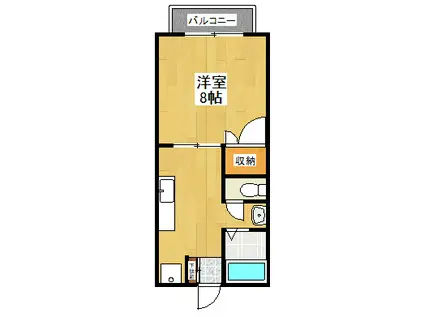 アスター(1K/1階)の間取り写真