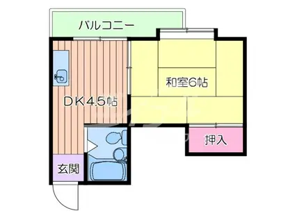 岡優マンション(1DK/2階)の間取り写真