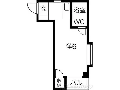 JPアパートメント吹田III(ワンルーム/2階)の間取り写真