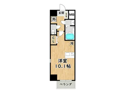ONLYONE塚本(ワンルーム/8階)の間取り写真