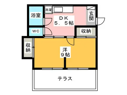 矢口ハイツ(1DK/1階)の間取り写真