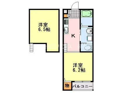 フローラ千葉(ワンルーム/2階)の間取り写真
