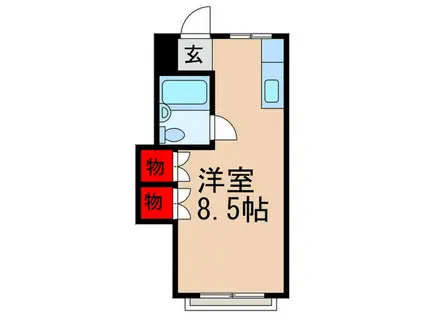 ハイム清雲(ワンルーム/2階)の間取り写真