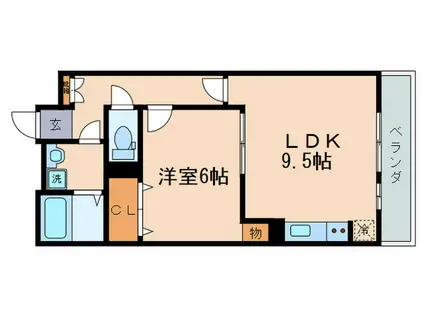 セジュールユタカ(1LDK/1階)の間取り写真