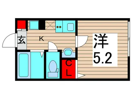 MELDIA北綾瀬V(1K/2階)の間取り写真