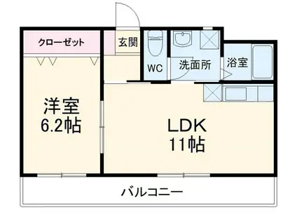 SHINKOマンション(1LDK/3階)の間取り写真