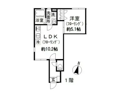 ハイツ文京大塚(1LDK/1階)の間取り写真