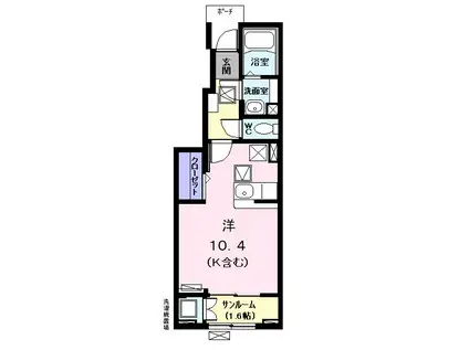 YAYUKAIII(ワンルーム/1階)の間取り写真