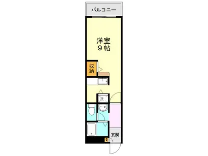 PURE5(ワンルーム/2階)の間取り写真