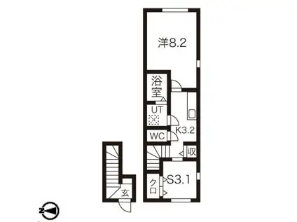LEBEL DRIE(1SK/2階)の間取り写真