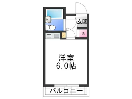 ベルトピア和泉大宮(ワンルーム/2階)の間取り写真