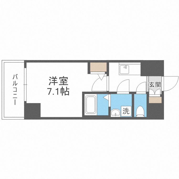 サムティ福島RUFLE(1K/2階)の間取り写真
