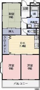 WING1号館(3DK/3階)の間取り写真