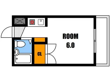 グリーンハイツ落合II(ワンルーム/3階)の間取り写真