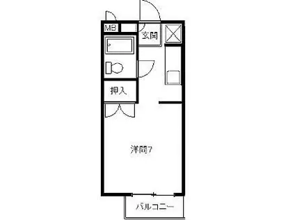 サンアベニュー富塚II(1K/2階)の間取り写真