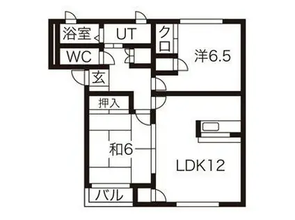 プラセール A棟(2LDK/2階)の間取り写真