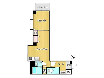 ジ・オーキッドマナー(1LDK/2階)の間取り写真