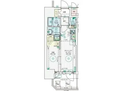 エステムコート大阪プリューム(1DK/5階)の間取り写真