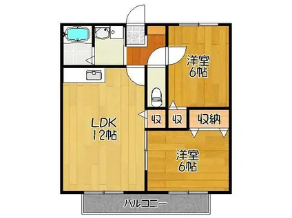 エヴァーグリーン神埼壱番館(2LDK/1階)の間取り写真