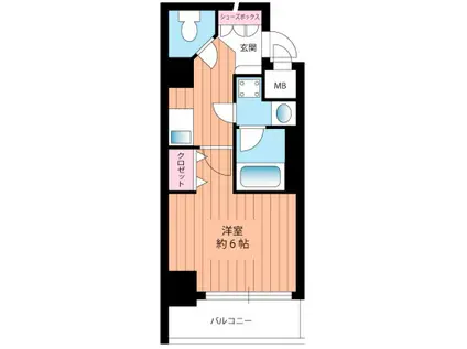 カイセイ神戸海岸通(1K/6階)の間取り写真