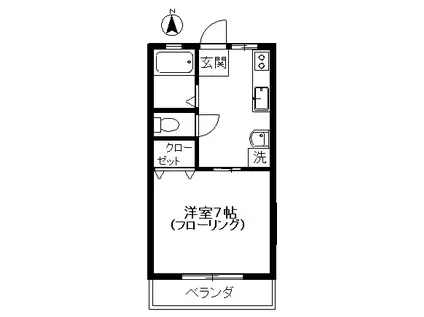 サンテラス弐番館(1DK/1階)の間取り写真