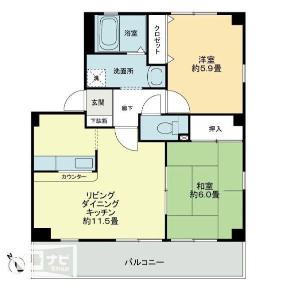 フォブールときわ(2LDK/3階)の間取り写真