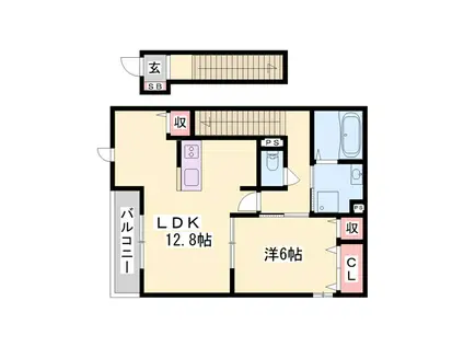 エルヴィータIV(1LDK/2階)の間取り写真