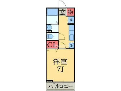 クラール・シーズンⅡ(1K/1階)の間取り写真