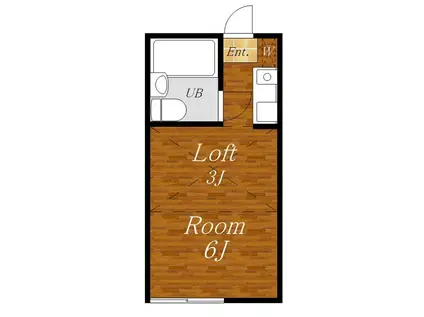 カーサデルソル(ワンルーム/1階)の間取り写真