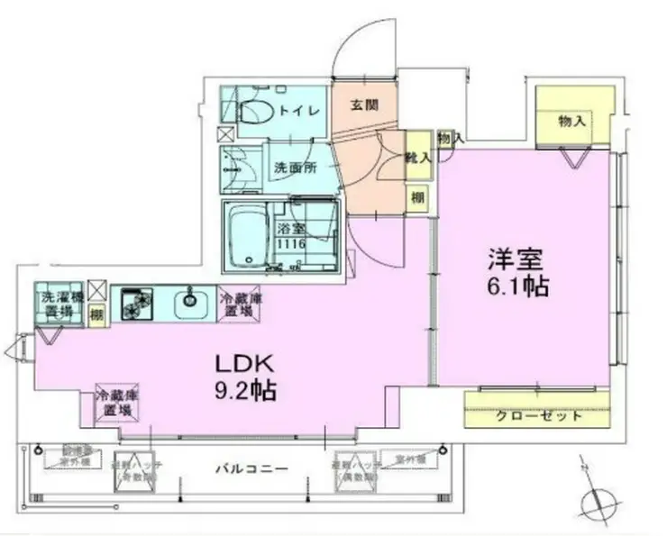 駒込レジデンス壱番館 12階階 間取り