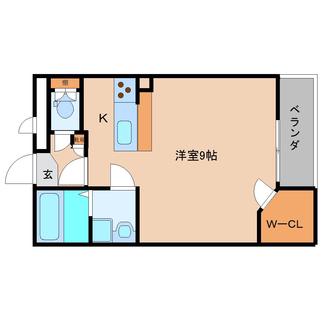 レオネクストエクレール北今市(1K/3階)の間取り写真