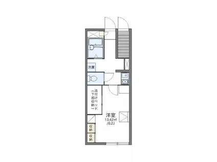 レオパレス青葉(1K/1階)の間取り写真