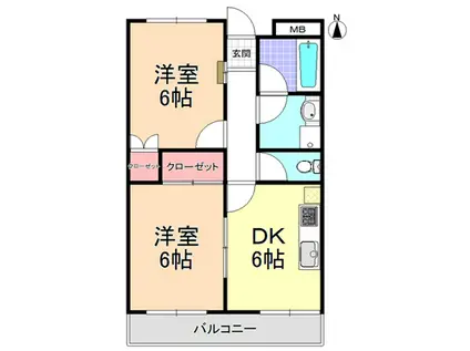 廣谷ビル(2DK/2階)の間取り写真