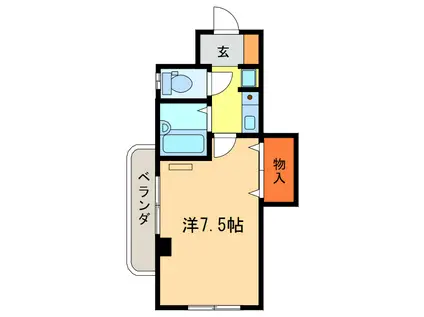 グランベル川島(1K/4階)の間取り写真