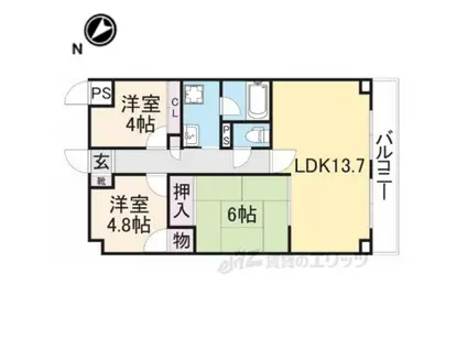 アマデウスVII B棟(3LDK/2階)の間取り写真