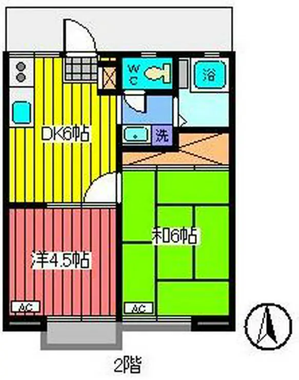 ハイツサキタマ 2 2階階 間取り