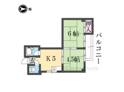 プチメゾン香里園(2K/3階)の間取り写真