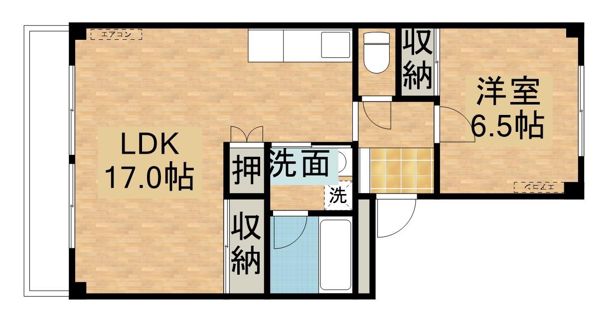 イースタンピュア(1LDK/3階)の間取り写真