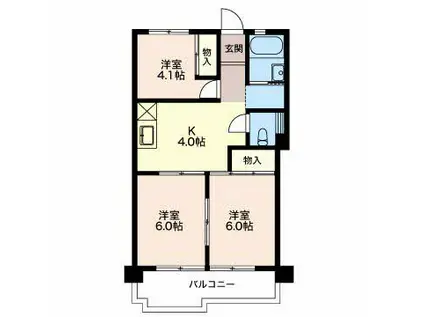 メゾン富士(3K/2階)の間取り写真
