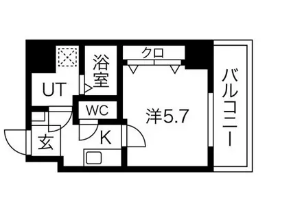 BLUE西長堀(1K/8階)の間取り写真