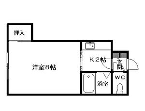 T・HOUSE(1K/4階)の間取り写真