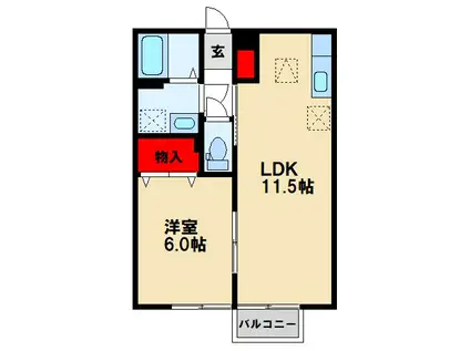 グレース(1LDK/1階)の間取り写真