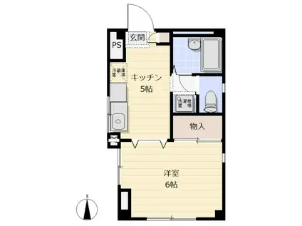 レジデンスオガワ(1DK/1階)の間取り写真