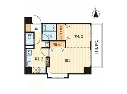 アヴニール若宮(2K/5階)の間取り写真