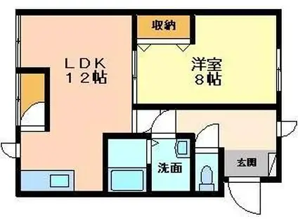 プリンセスA(1LDK/3階)の間取り写真