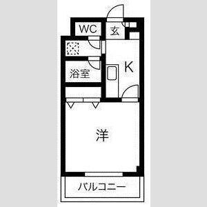 イーグルハイツ南光台(1K/3階)の間取り写真